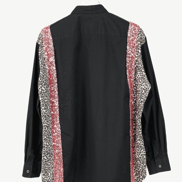 Comme des Garcons Homme Plus SS/18 Black Leopard & Sequin-Trim Shirt - Picture 3 of 14